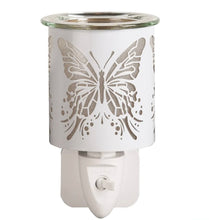 Load image into Gallery viewer, Wax Melter Plug In - White & Gold Silhouette Butterfly 13cm