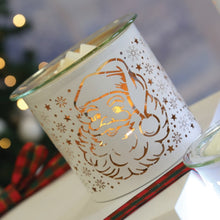 Load image into Gallery viewer, Tealight Wax Melter and Candle Holder - White & Gold Silhouette Melter Santa