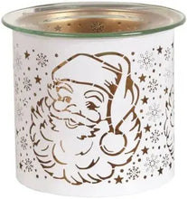 Load image into Gallery viewer, Tealight Wax Melter and Candle Holder - White & Gold Silhouette Melter Santa