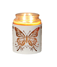 Load image into Gallery viewer, Tealight Wax Melter and Candle Holder - White & Gold Silhouette butterfly 10.5cm