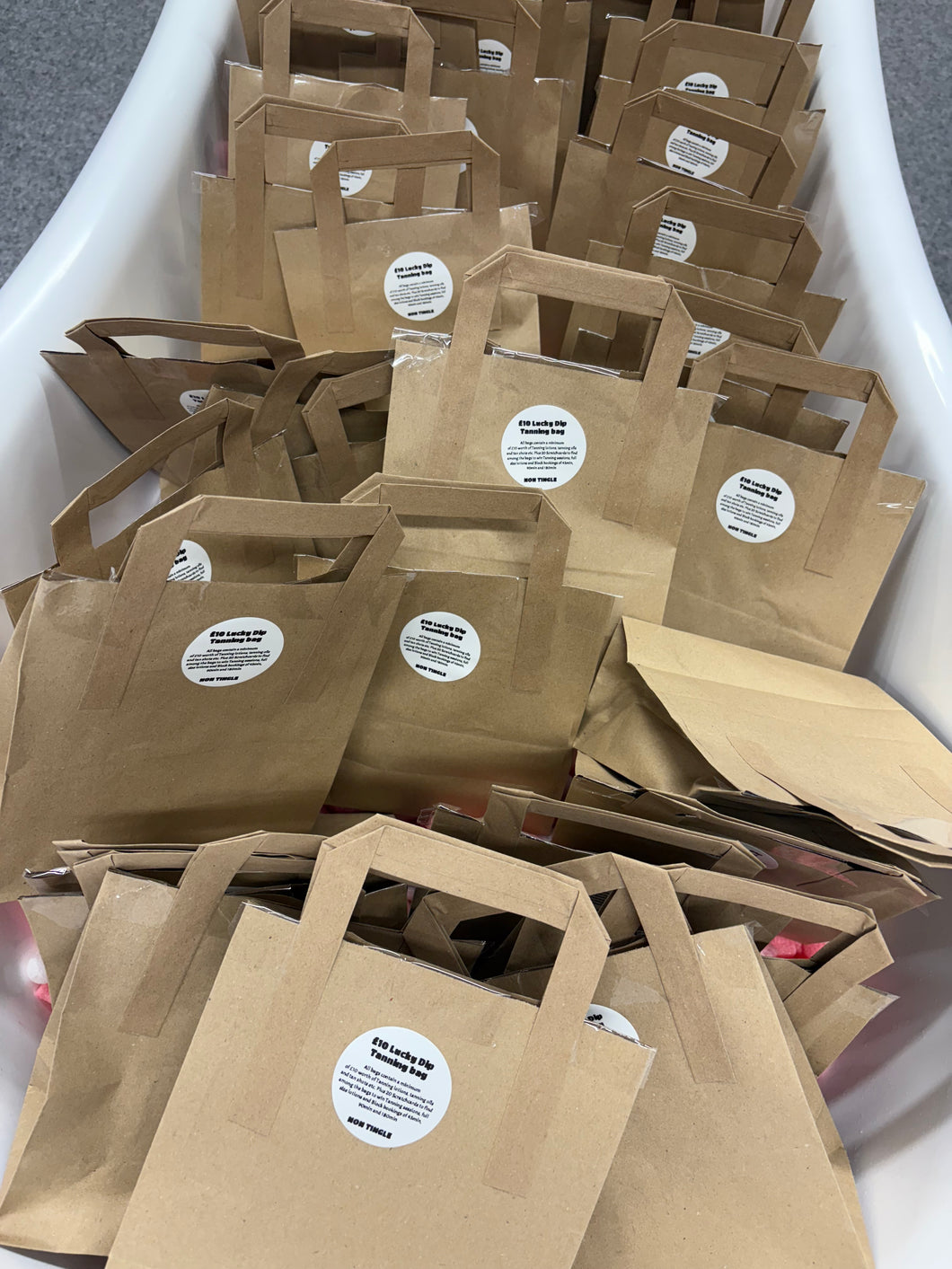 Tanning lucky dip bags