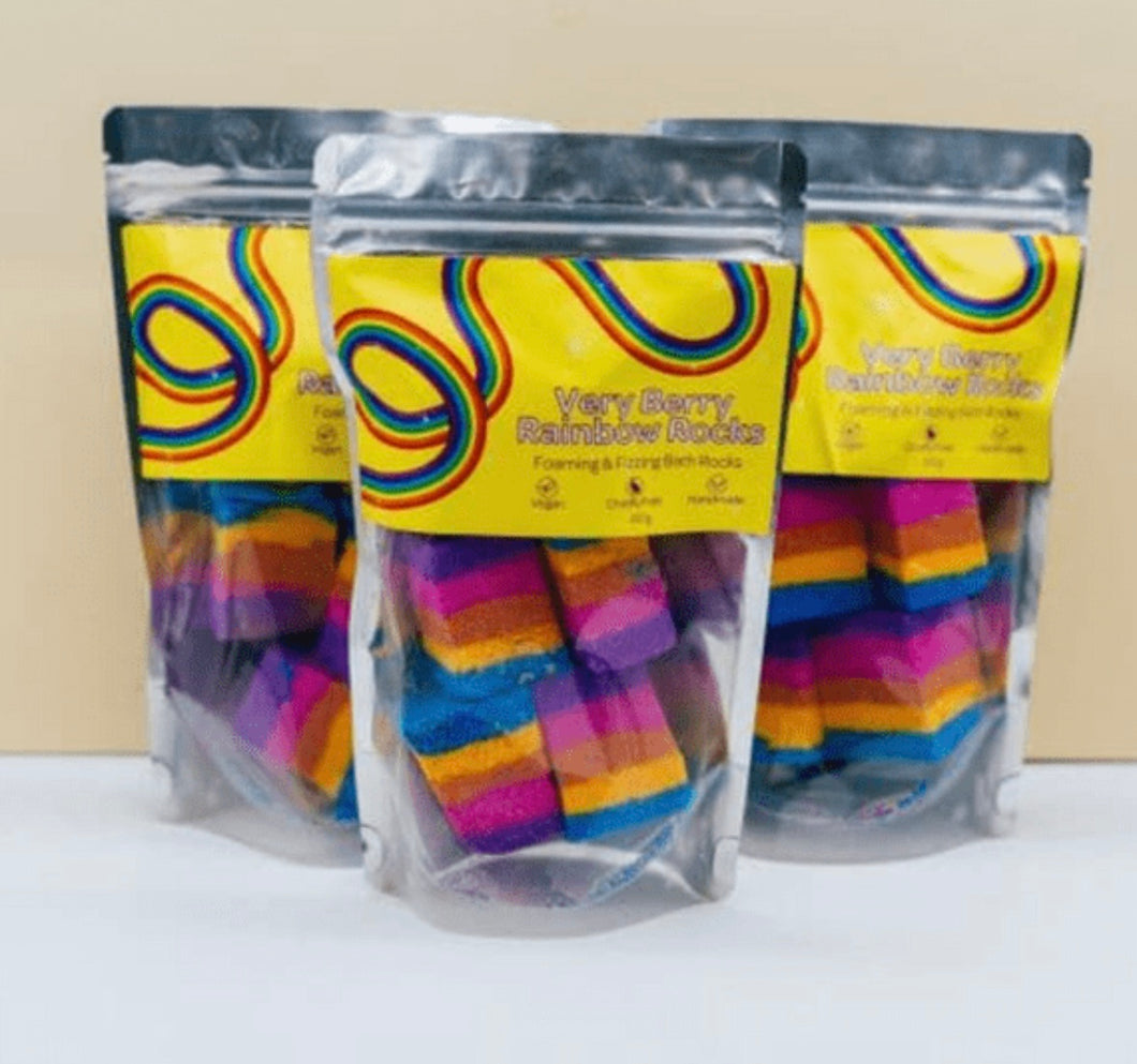 Very Berry Rainbow Bath Rocks