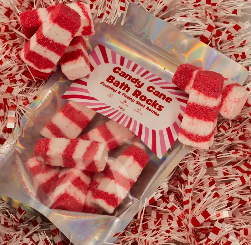Candy cane bath rocks